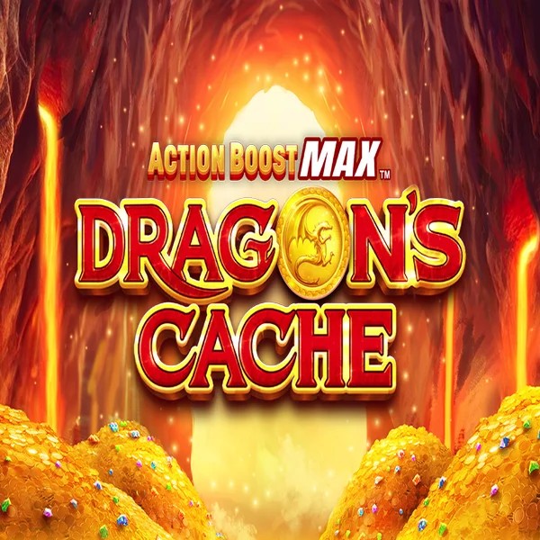 Action Boost Max Dragon's Cache slot visual from SpinPlay Games available on winnitaa.eu